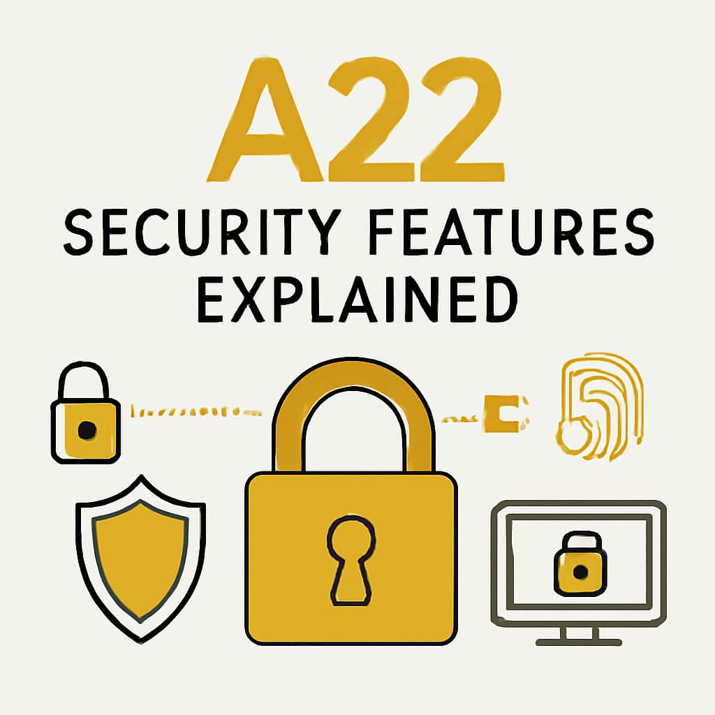 An educational diagram that outlines A22 security features.