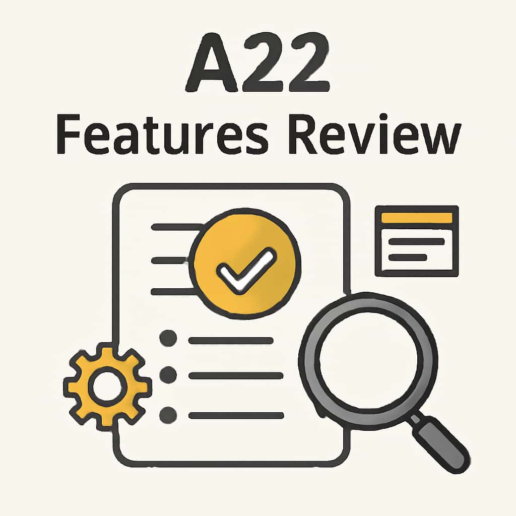 An educational diagram illustrating the key features of A22.