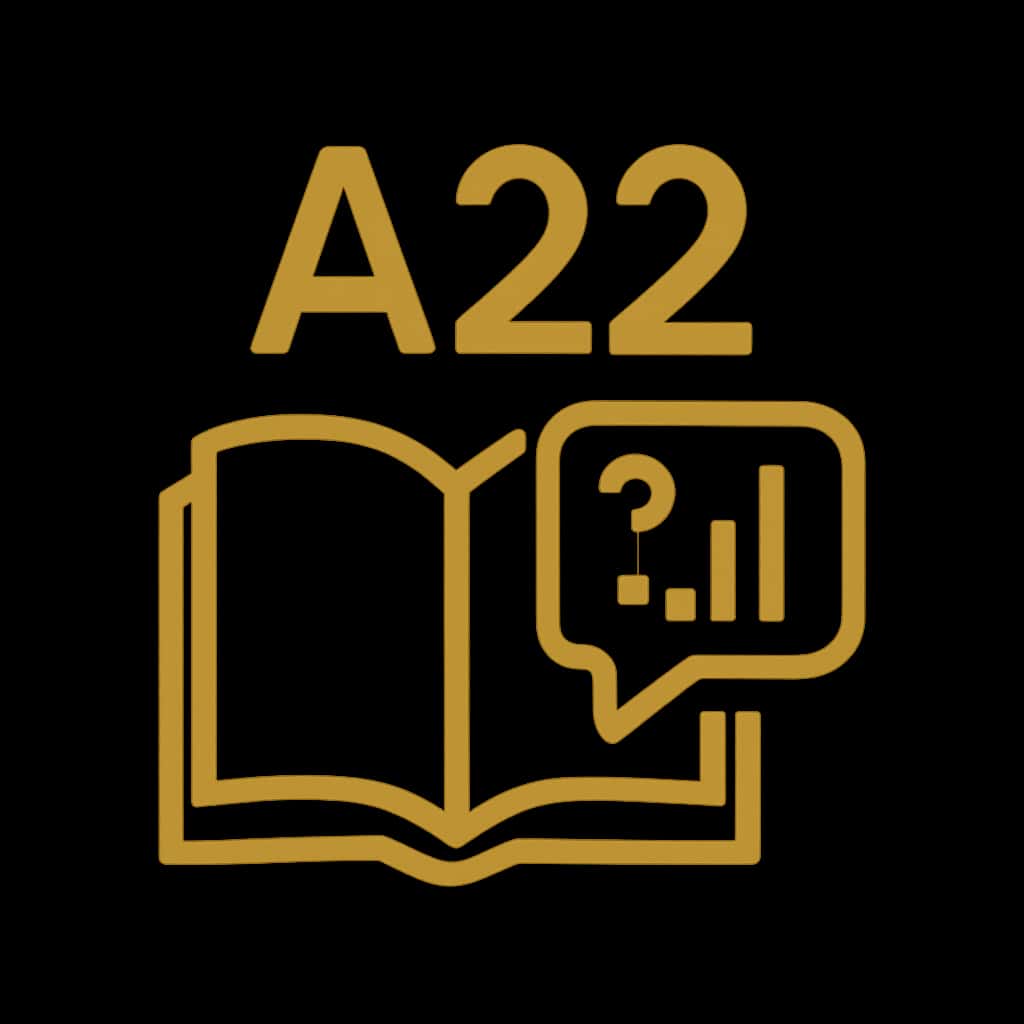 A professional badge representing A22 Guide to Analytics.