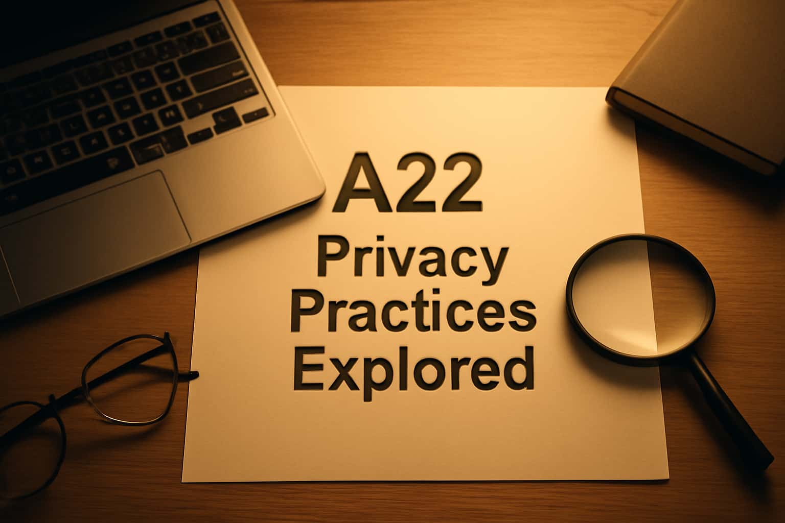An informative representation of A22 Privacy Practices with prominent text.
