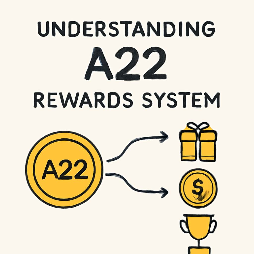 An educational diagram about the A22 Rewards System.