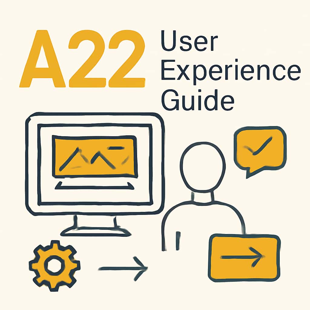 An educational diagram illustrating the key features of the A22 User Experience.