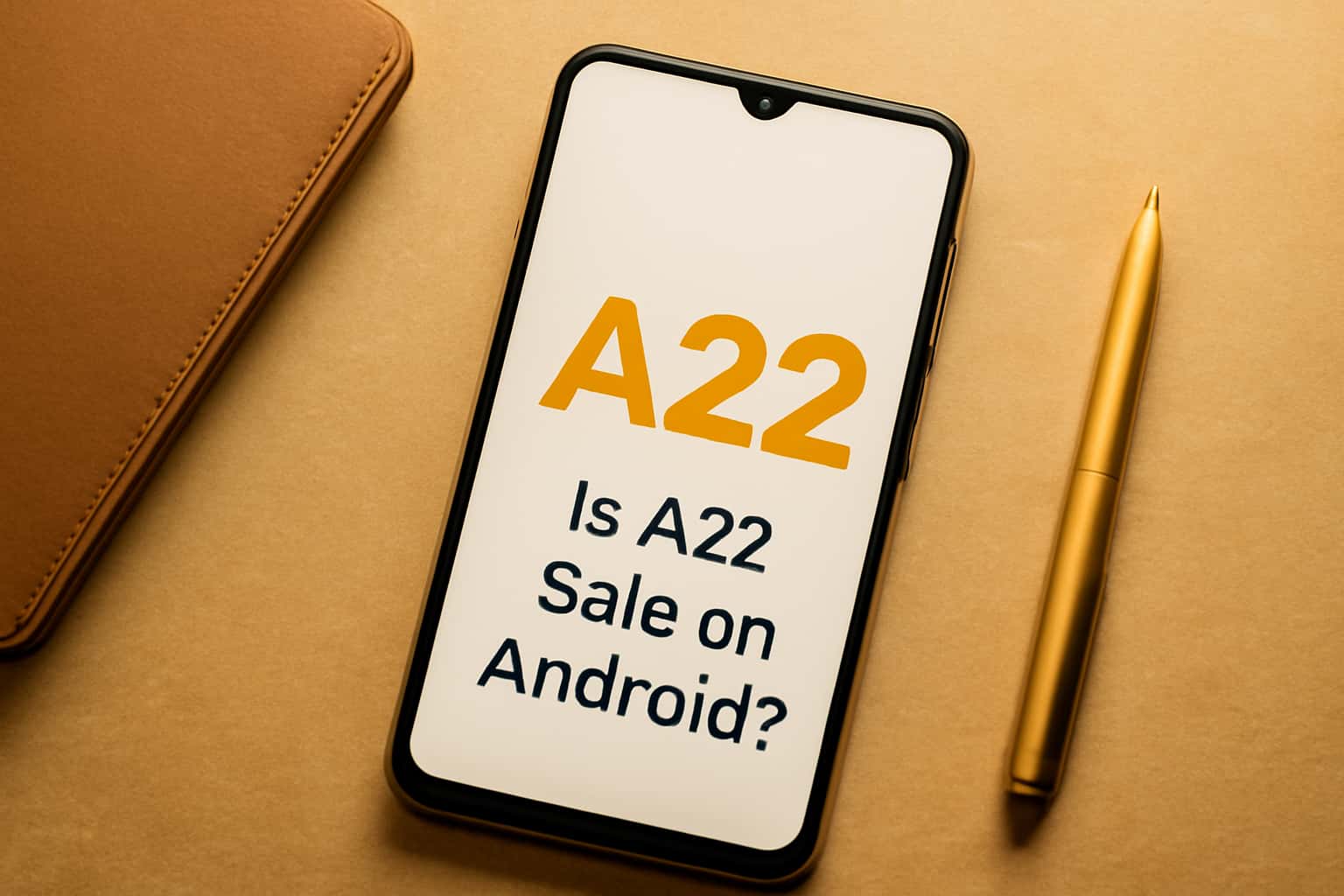 An informative visual about A22 safety on Android with the text A22 prominently displayed.