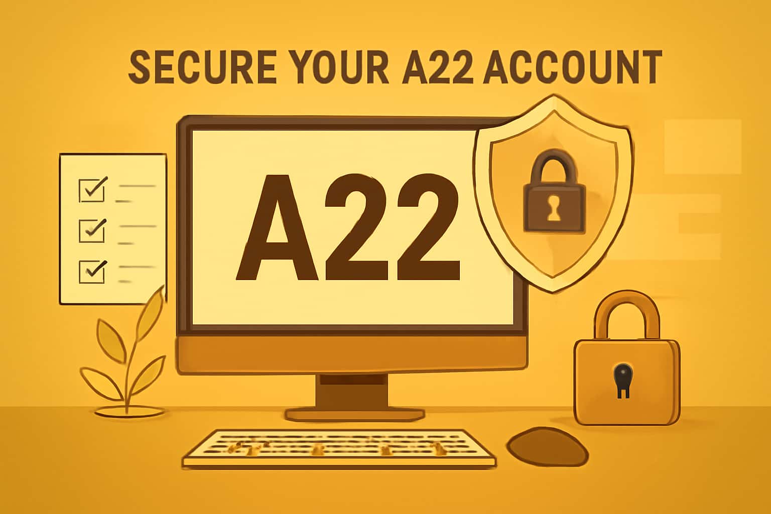 An informative scene showcasing secure account management for A22.