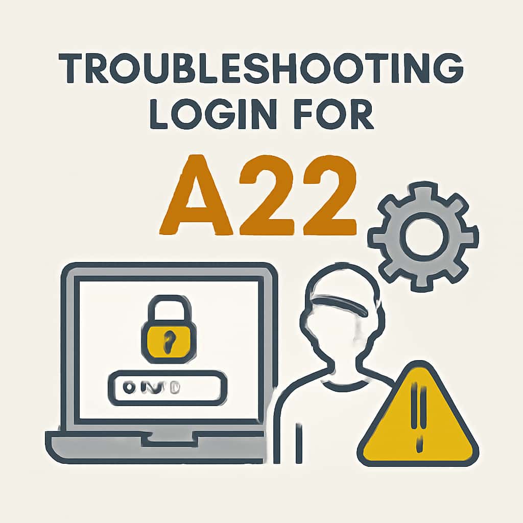 Illustrative diagram for A22 login troubleshooting.